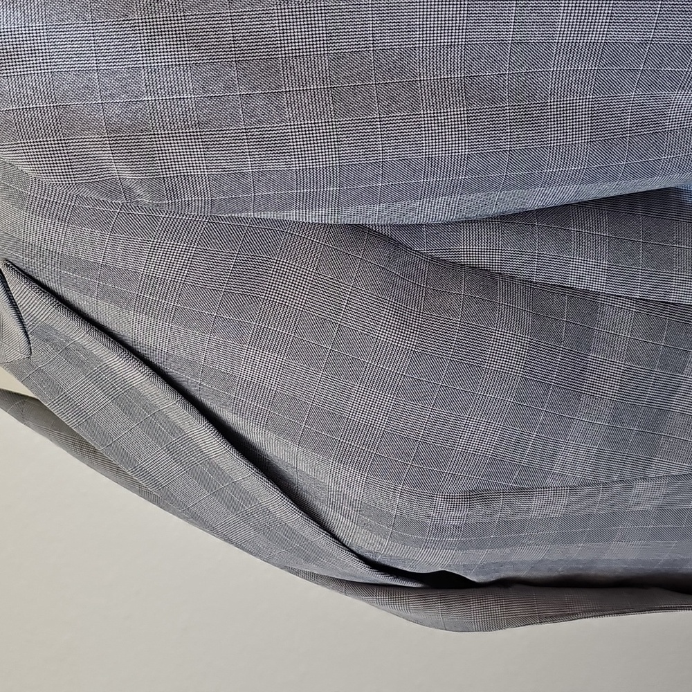 Elegant Light Blue Checkered Ladies Suit - Picture 8 of 8